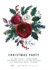 Red Bordo Bouquet - Christmas Invitation